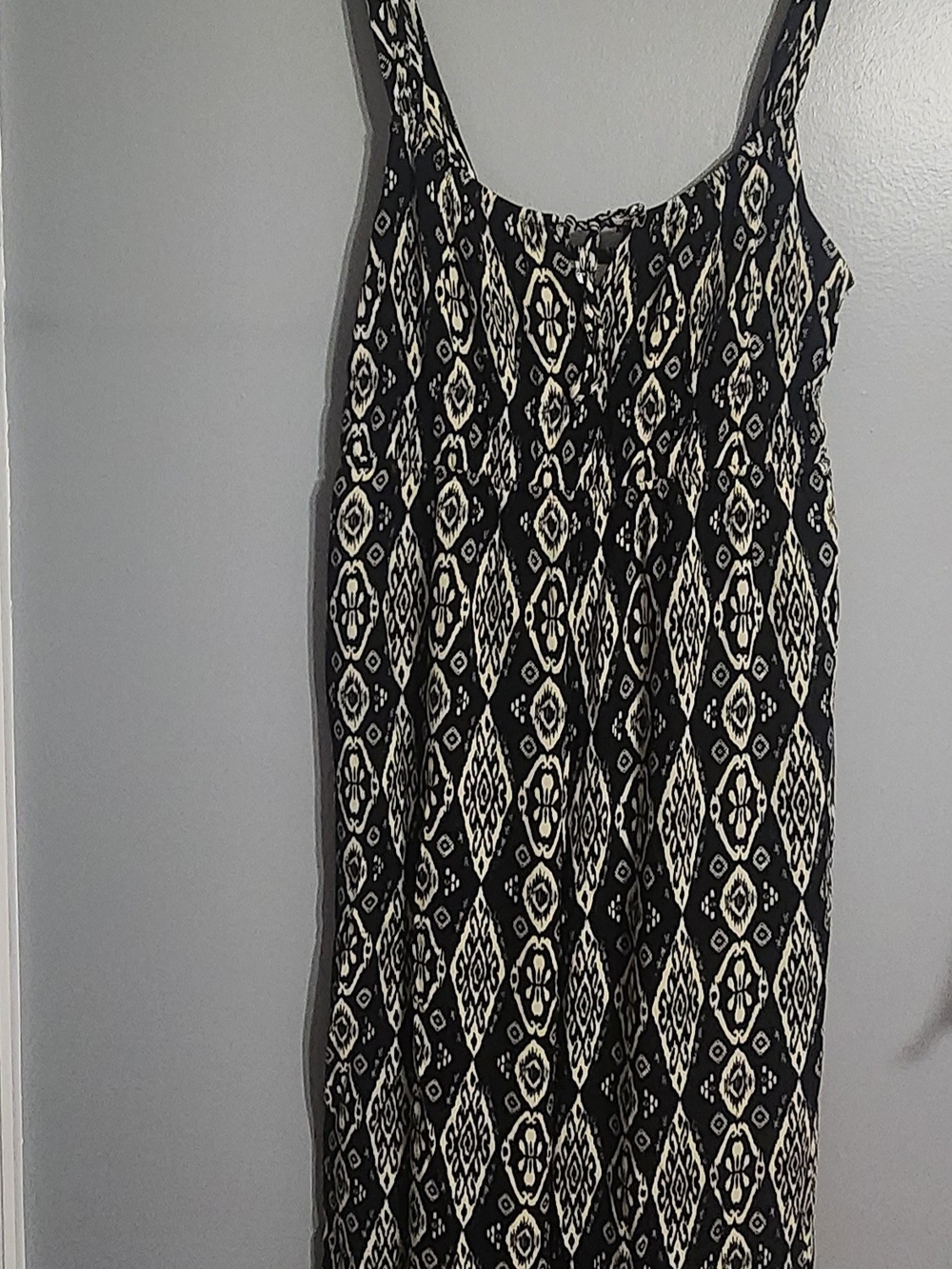 Black and Cream Patterned Women's Romper